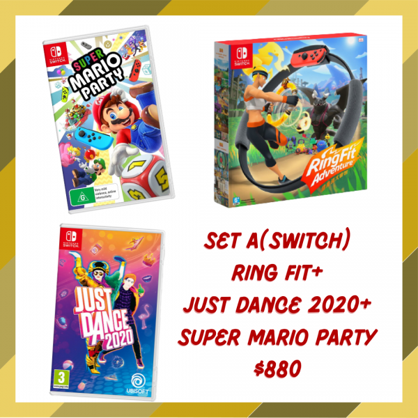 (現貨)Set A -  Ring fit 健身環 + Just dance 2020 + Super Mario Party (Switch)